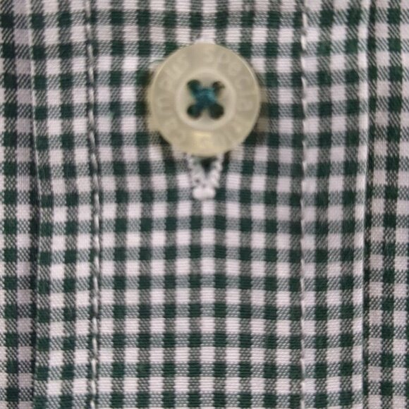Michigan State Spartans Button Down Shirt Green White Check Men XXL Long Sleeve - Picture 10 of 14